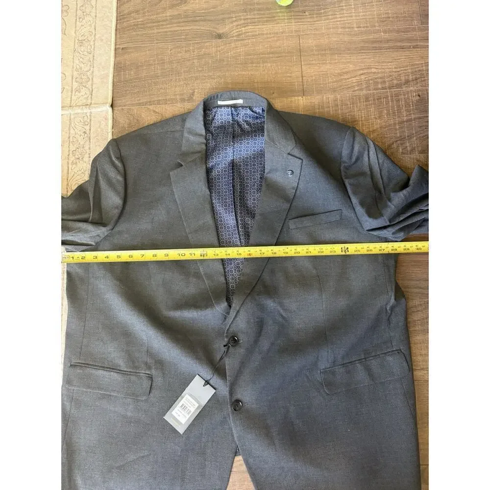 Johnny Bigg Men's Matteo Textured Charcoal‎ Stretch Blazer Size 54 NWT